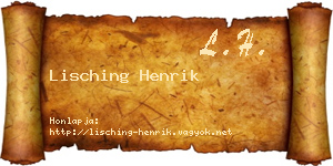 Lisching Henrik névjegykártya